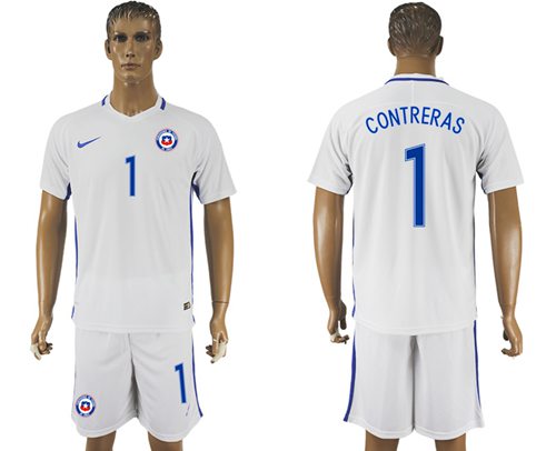 Chile #1 Contreras Away Soccer Country Jersey